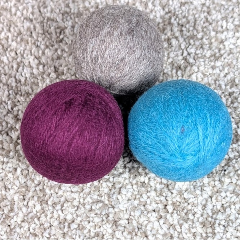 3 Felt Dryer Balls Reusable Wool Laundry Softener Natural Eco Friendly